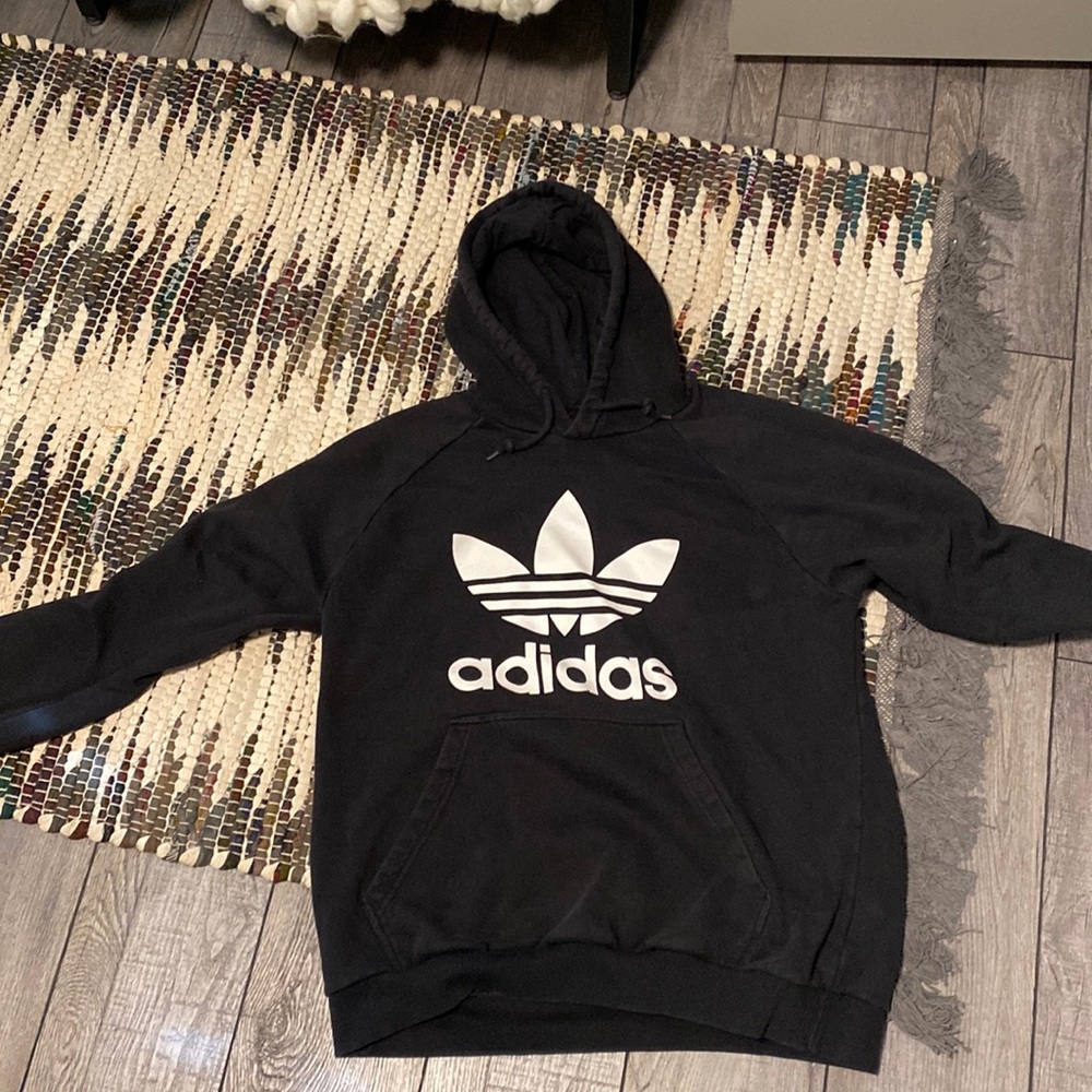 Adidas black logo sweatshirt XL